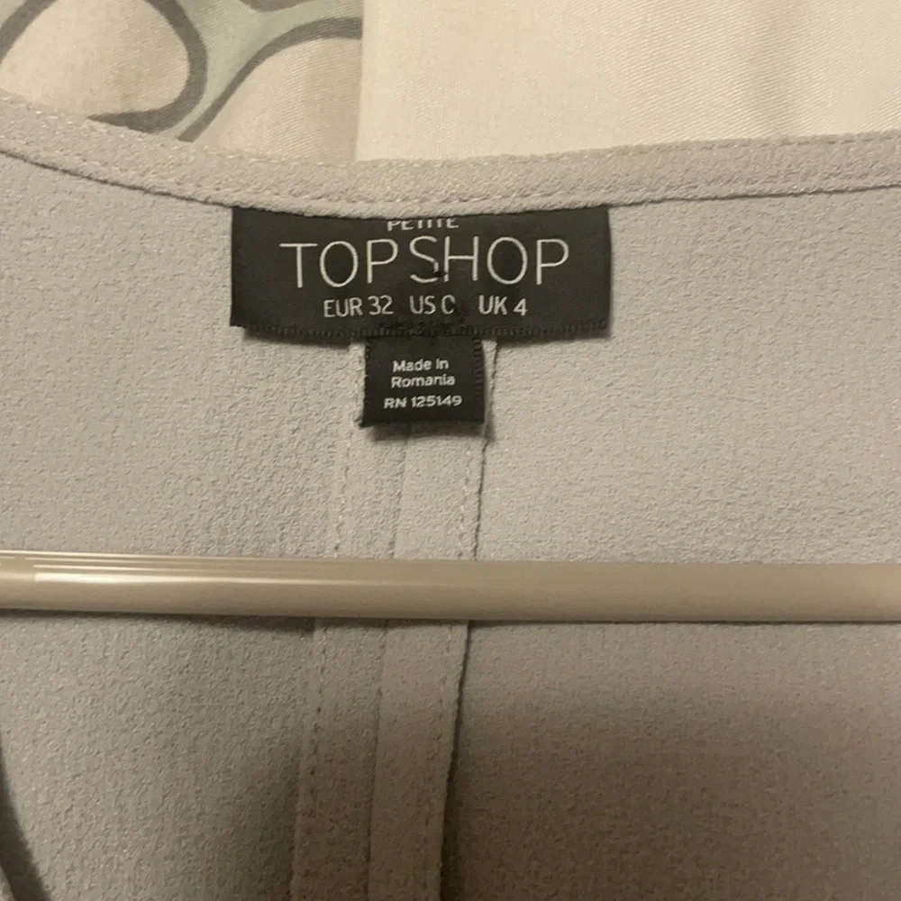 Topshop dusty mint blue color midi wrap surplice crepe dress - Picture 4 of 5